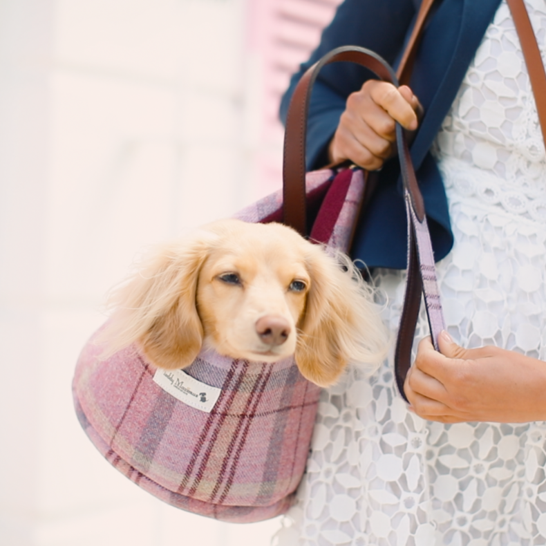 Rosa Shetland Wolle Luxus Hundetasche
