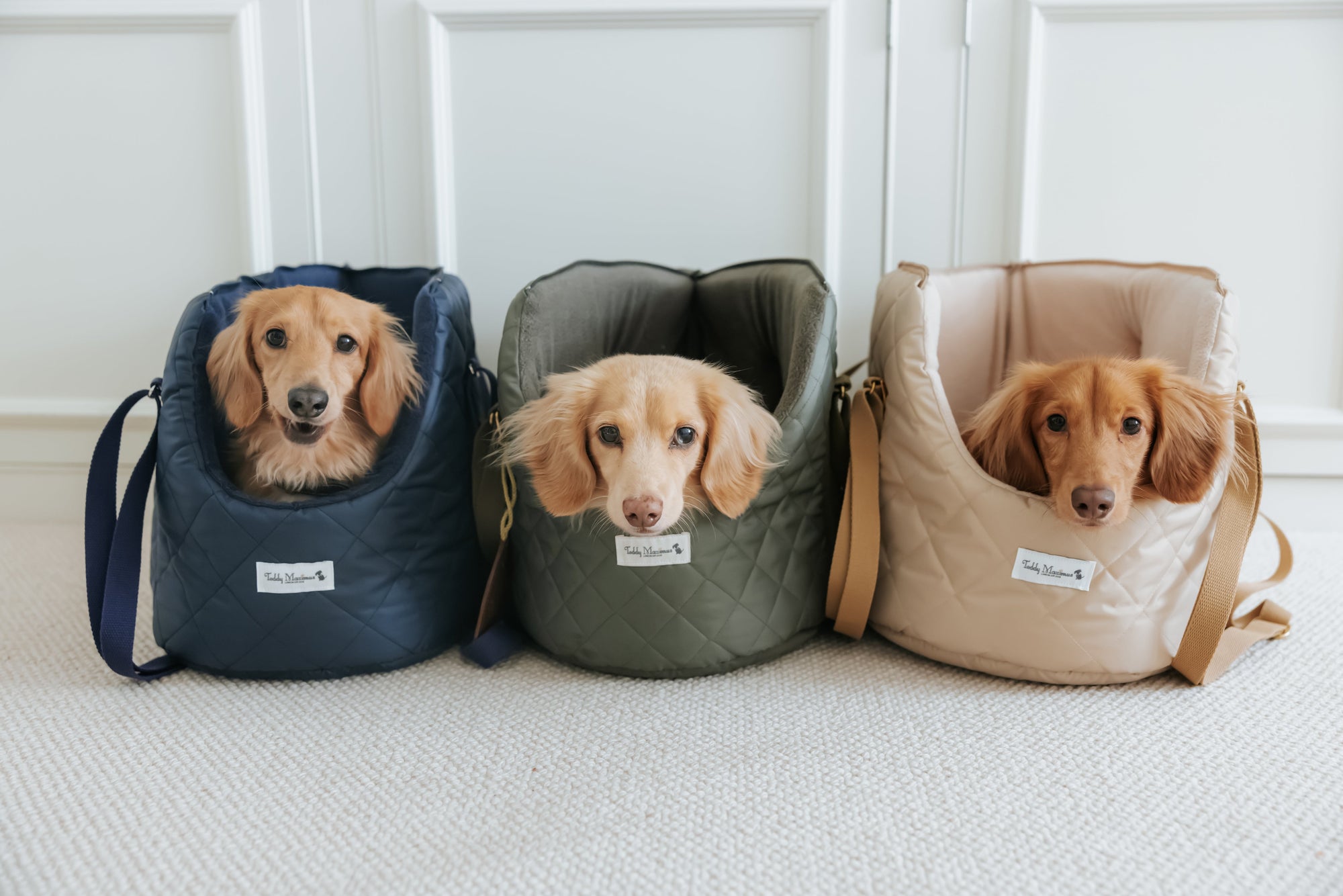 NEW! The Burford Navy Quilted Dog Carrier