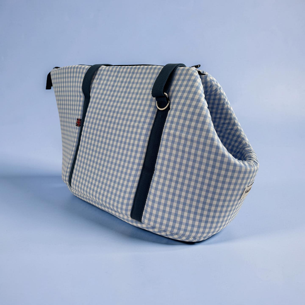 Blue Gingham Summer Print Carrier by Teddy Maximus