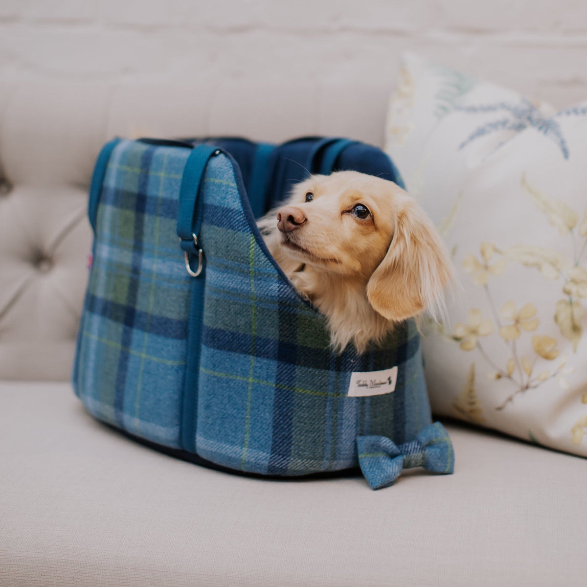 'The Cotswold Blue' Plaid Dog Carrier NEW!!