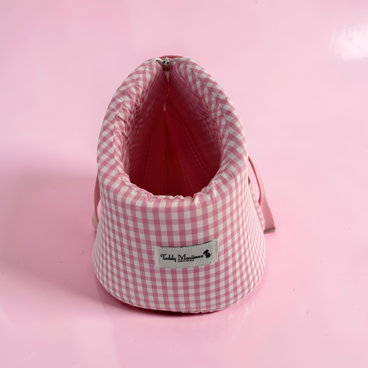 Pink Gingham Summer Dog Carrier by Teddy Maximus