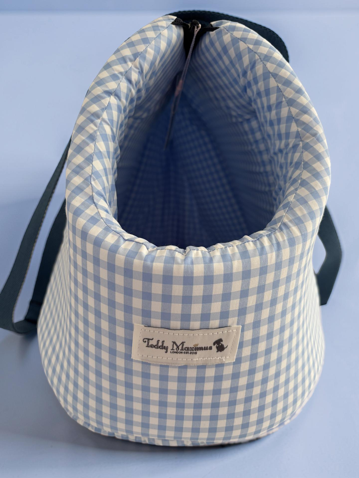 Blue Gingham Summer Print Carrier by Teddy Maximus