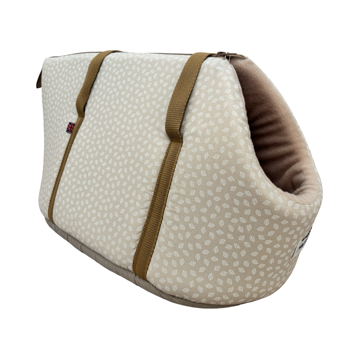 'Forest Fetch' Taupe Leaves Fleecey Dog Carrier