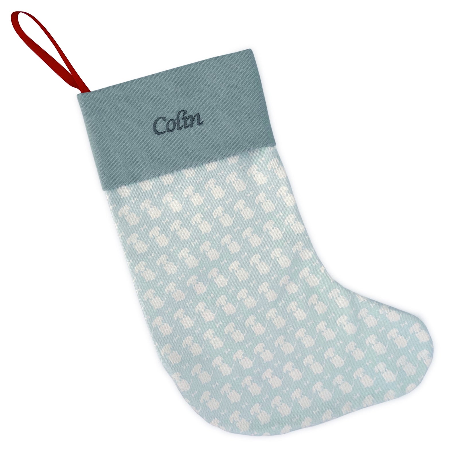 Duck Egg Personalised Christmas Stocking