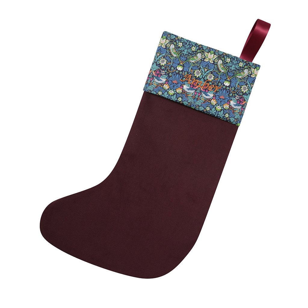 Strawberry Thief Personalised Christmas Stocking