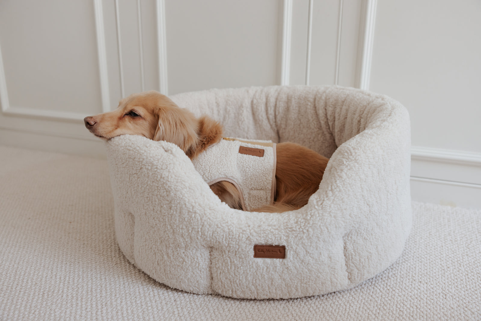 The Teddy Café Cream Sherpa Nest Bed