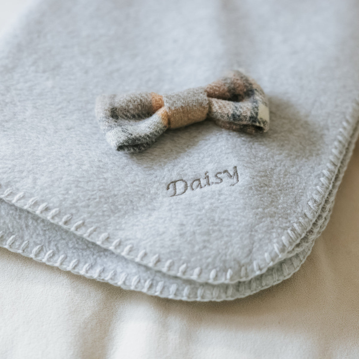 Silver Grey Personalised Fleece Luxury Dog Blanket