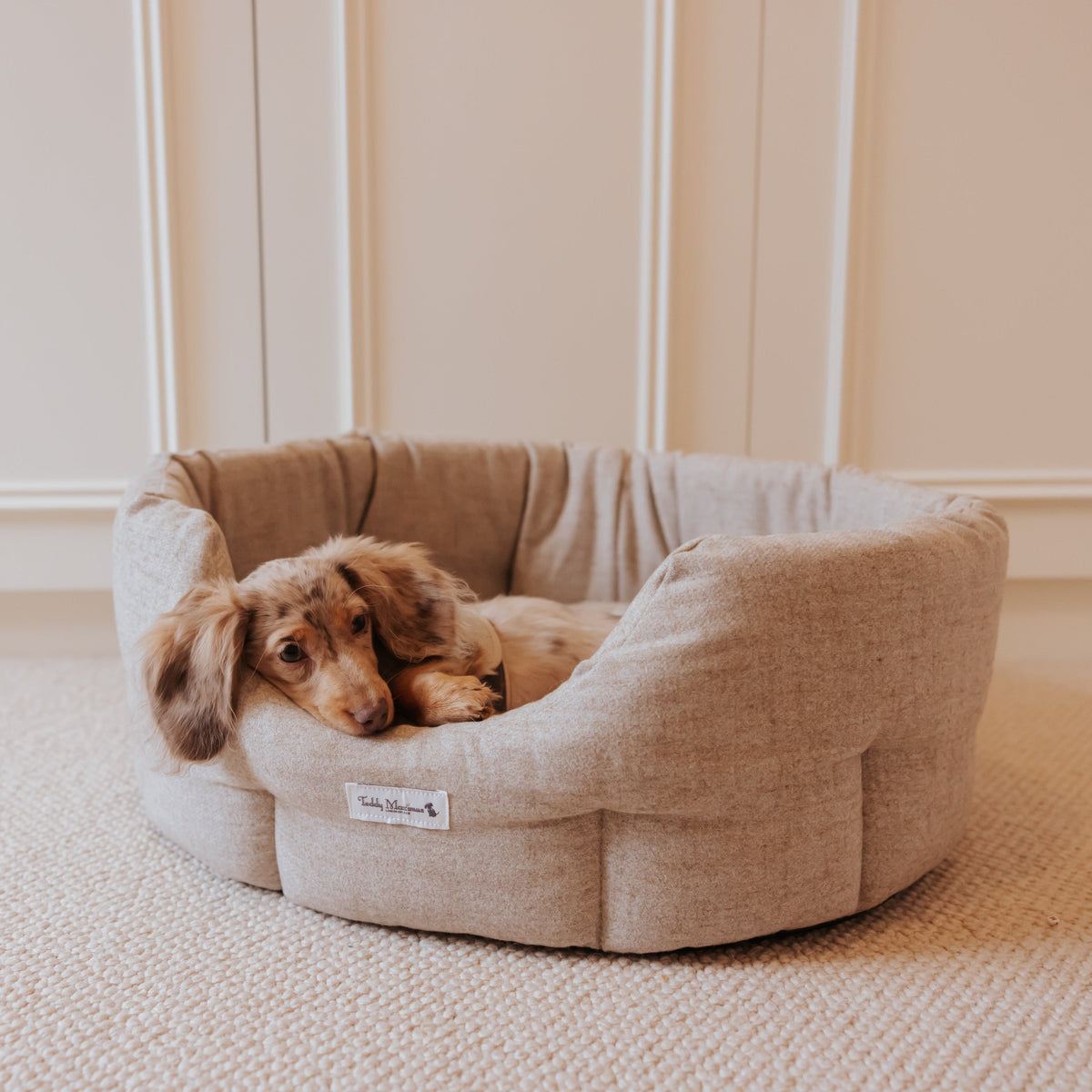 'The Richmond' Luxury Taupe Oval Dog Bed