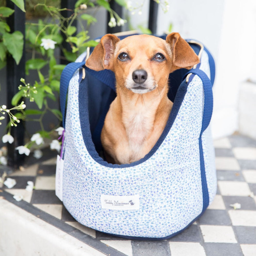 Liberty Print Luxury Dog Carrier With Waterproof Base