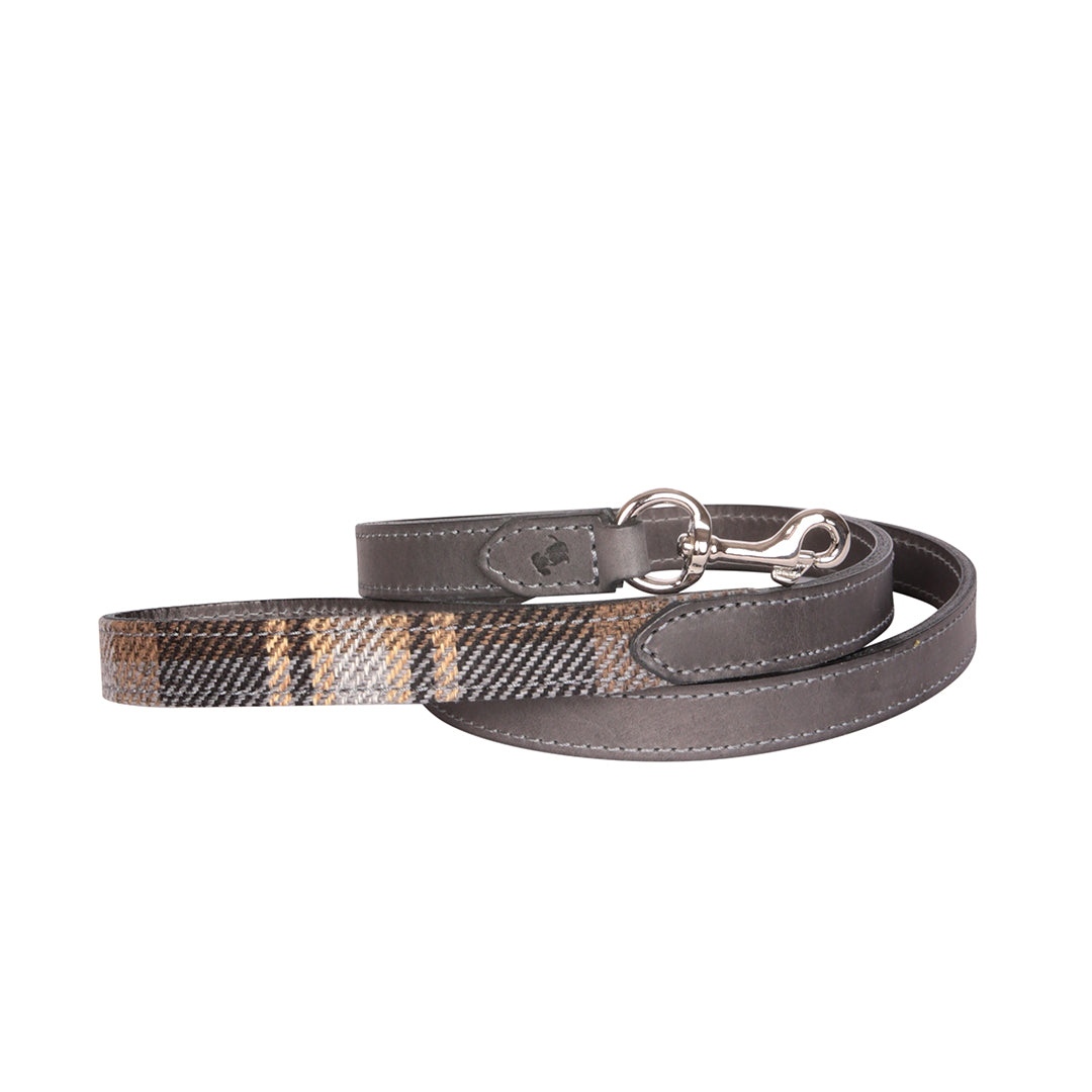 'The Belgravia' Grey Leather Dog Collar
