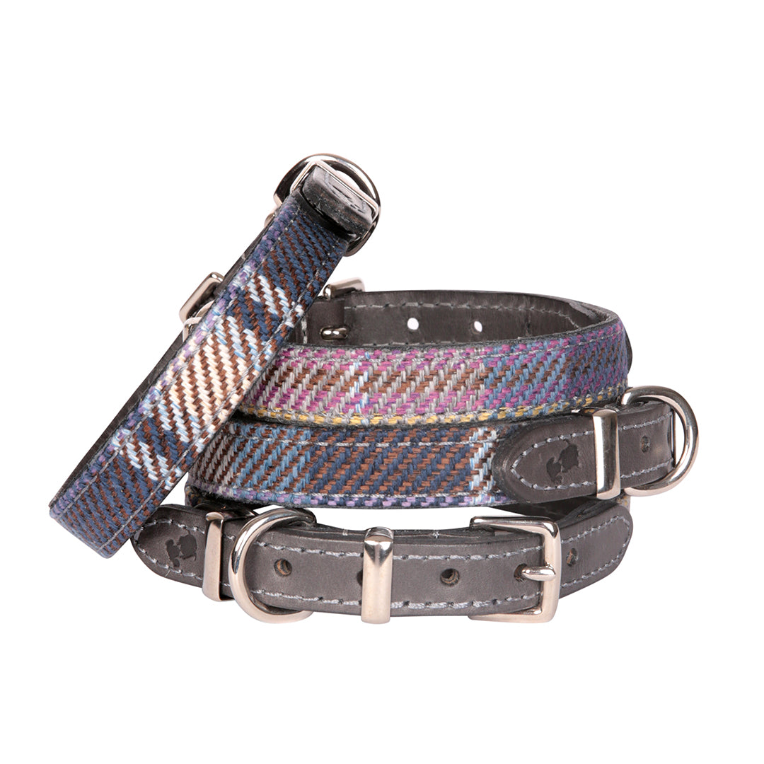 'The Cambridge' Grey Leather Dog Collar