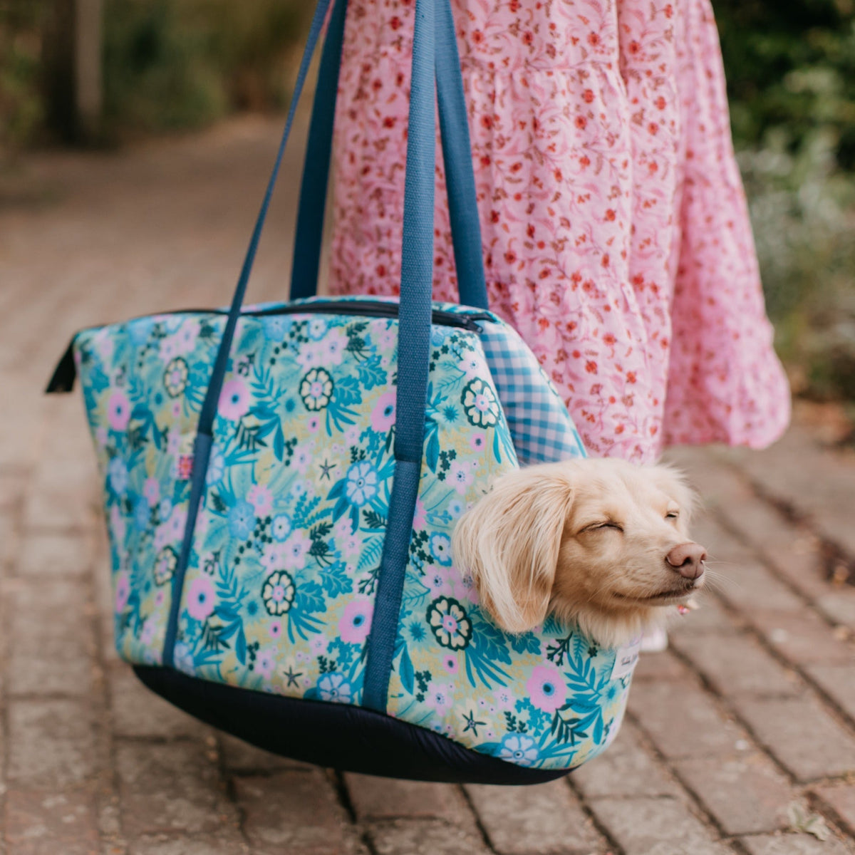 Chelsea Summer Garden Dog Carrier - Turquoise