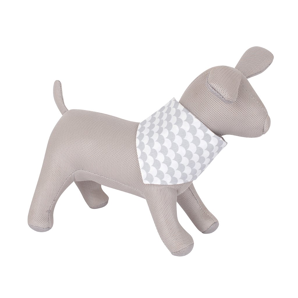 Grey Scalloped Dog Neckerchief