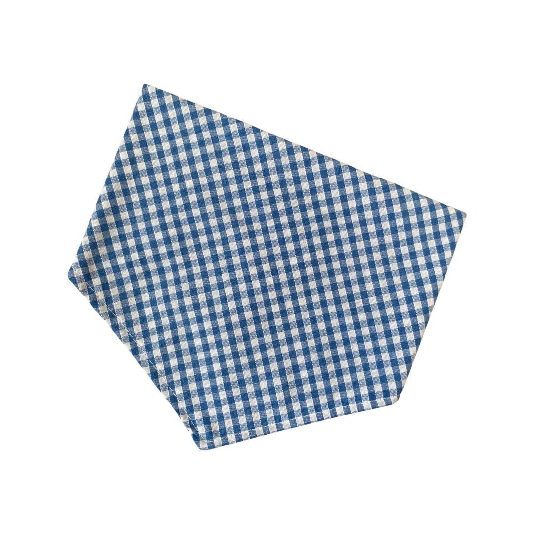 Navy Blue Gingham Dog Neckerchief