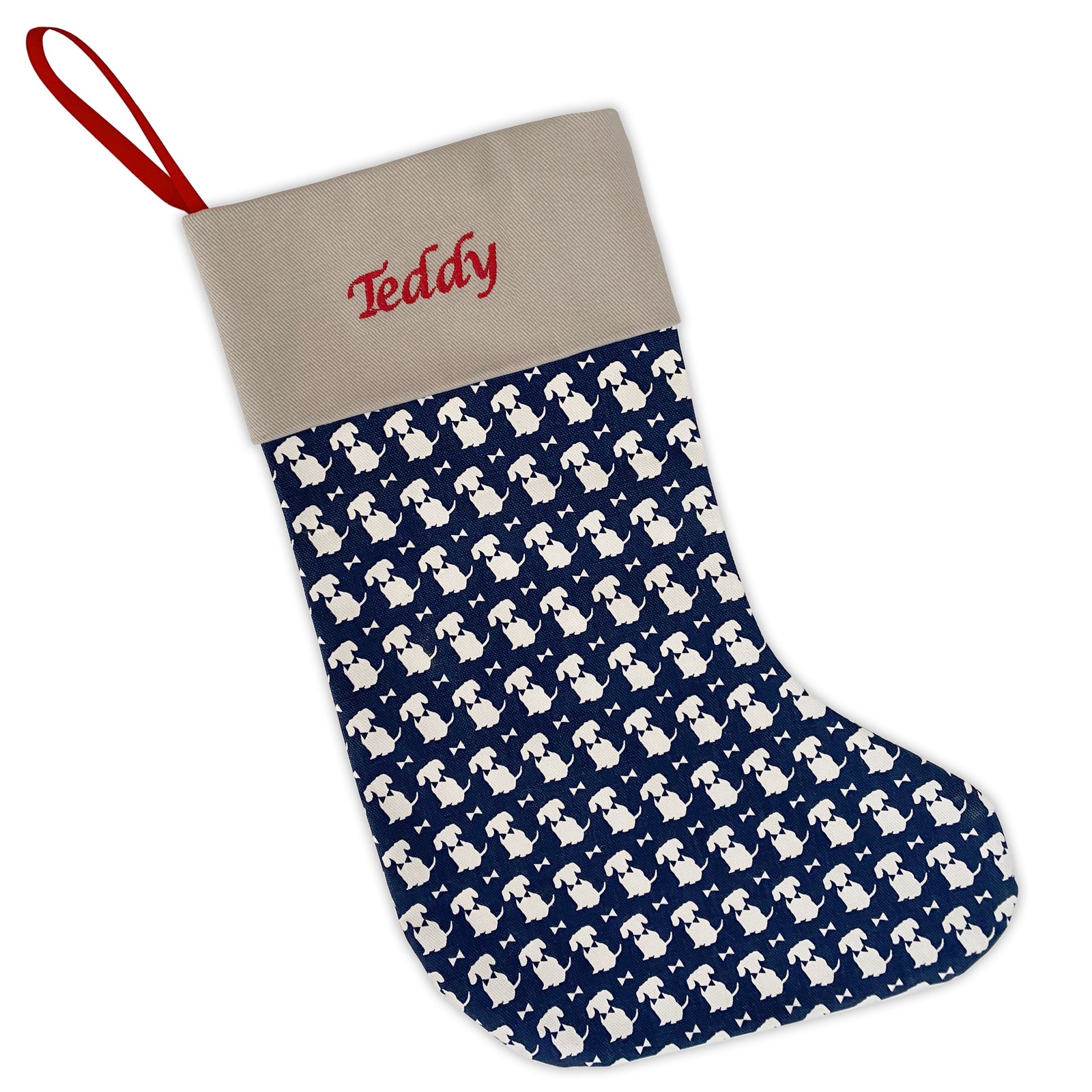 Navy Personalised Christmas Stocking