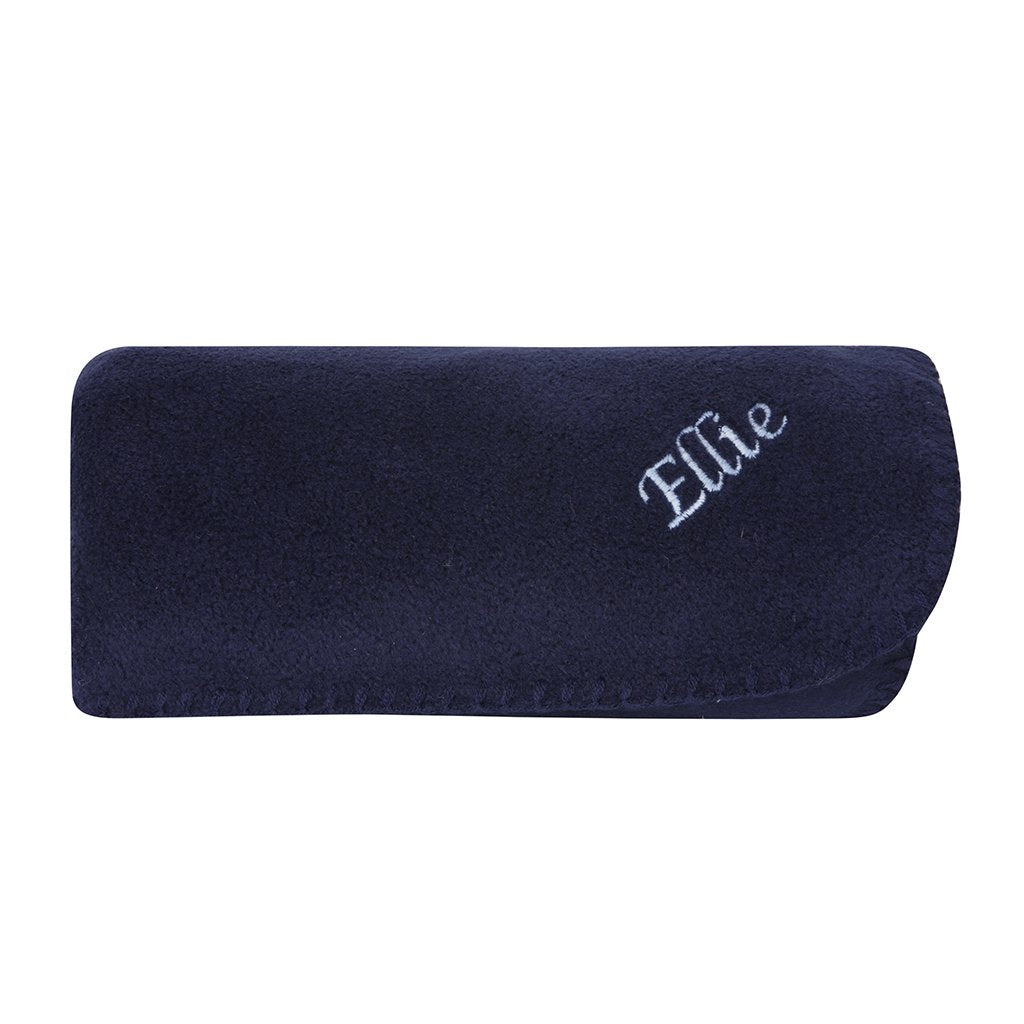 Navy Personalised Fleece Dog Blanket