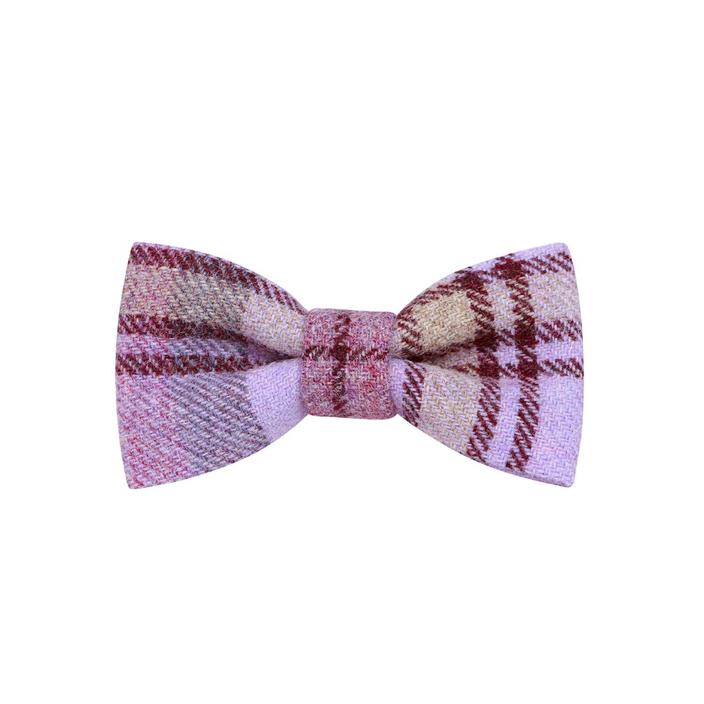 Pink Shetland Wool Dog Bow Tie