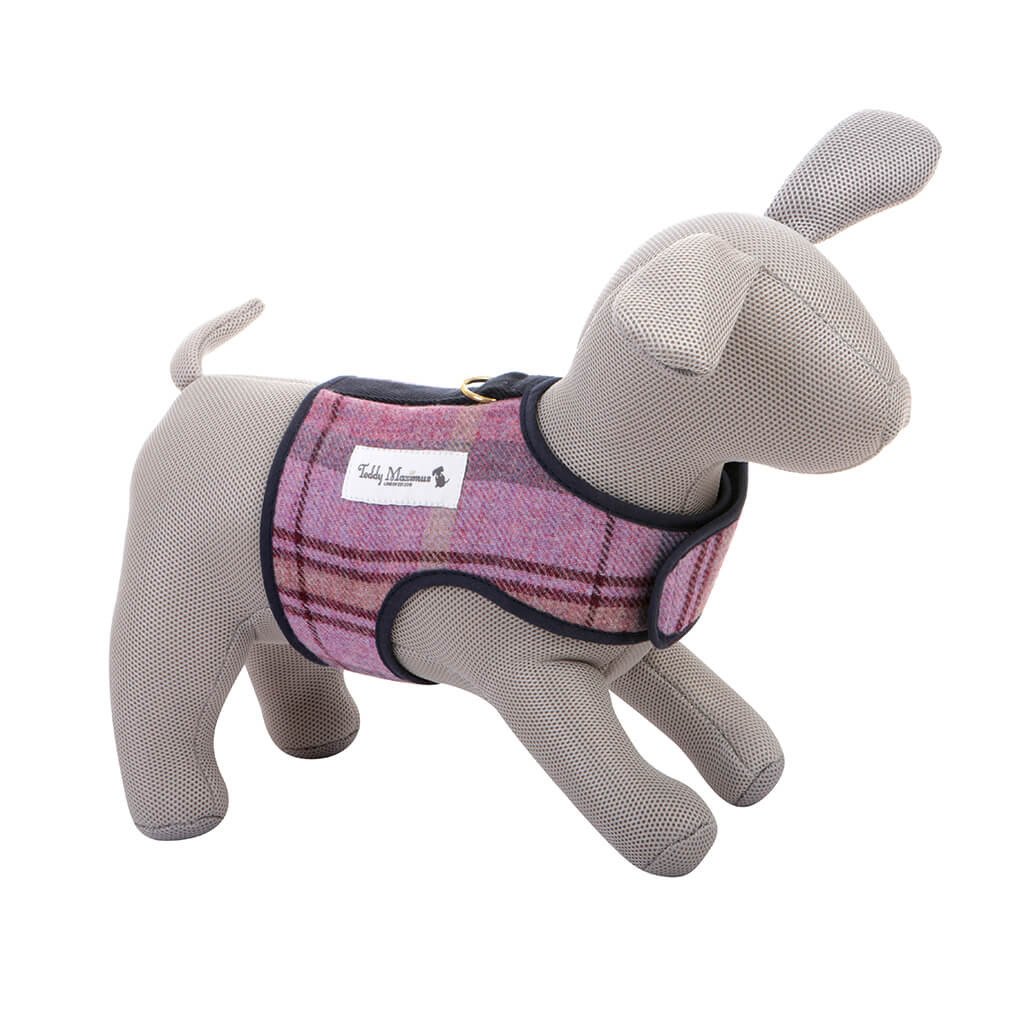 Pink Shetland Wool Dog Harness