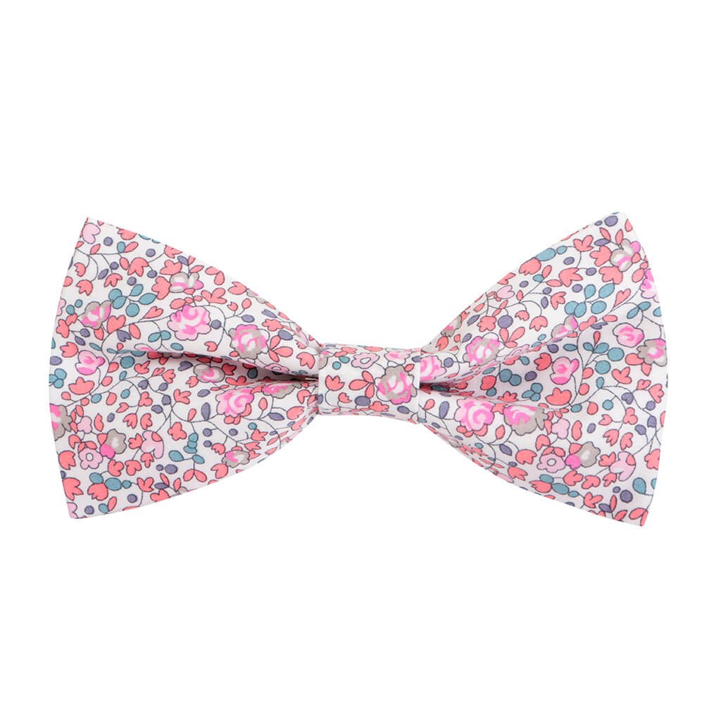 Rose Pink Liberty Print Dog Bow Tie