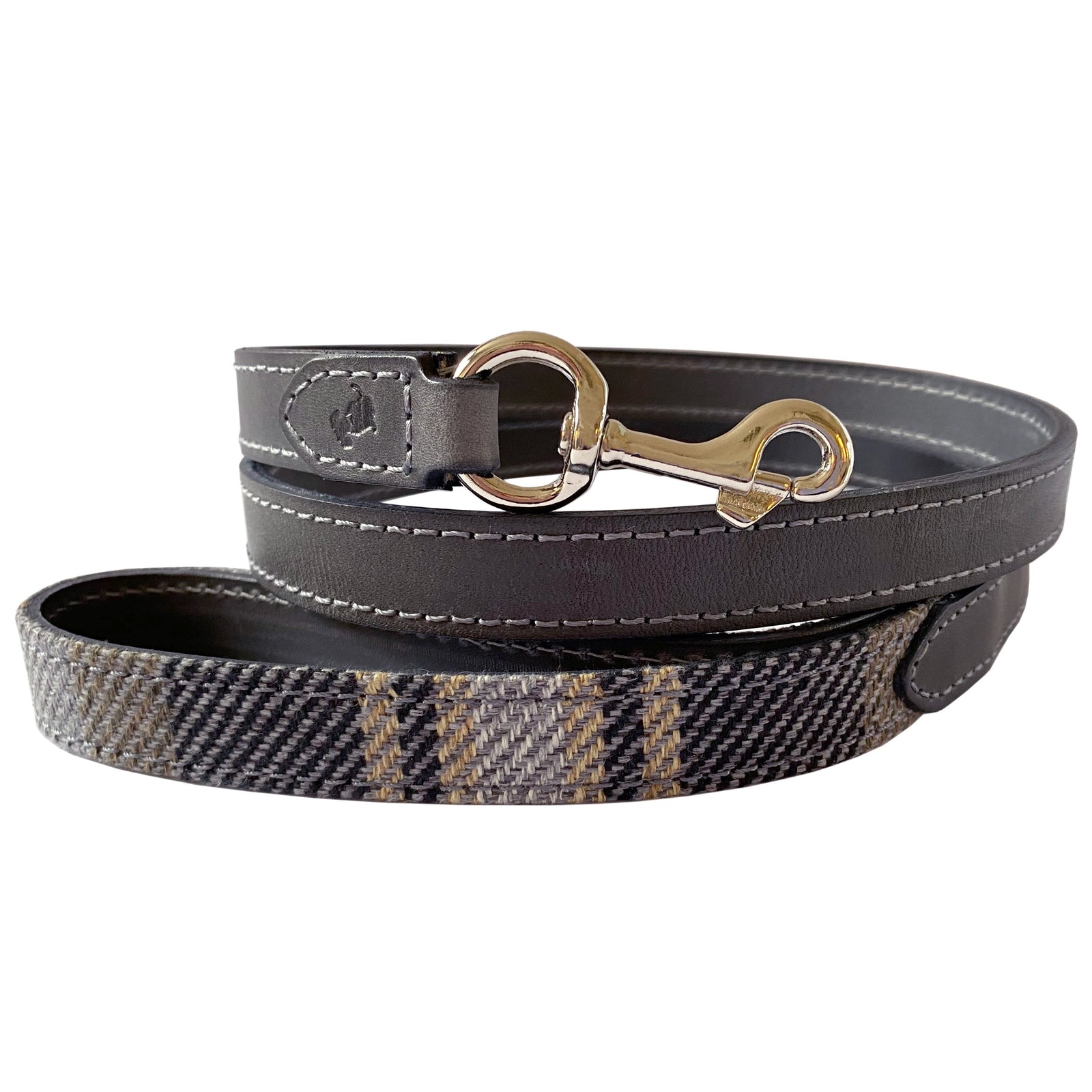The Belgravia Grey Leather Dog Lead