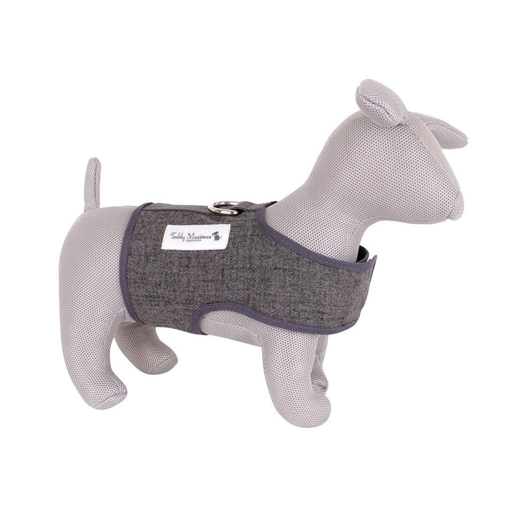 &#39;The James&#39; Charcoal Grey Dog Harness