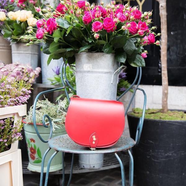 &#39;The Kate&#39; Ruby Red Saddle Bag