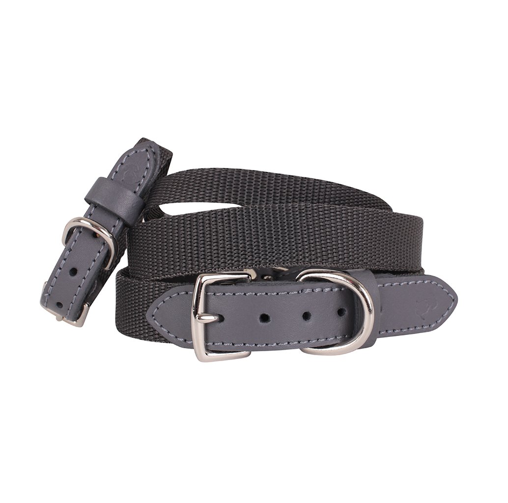 'The Marylebone' Grey Webbing Dog Lead narrow
