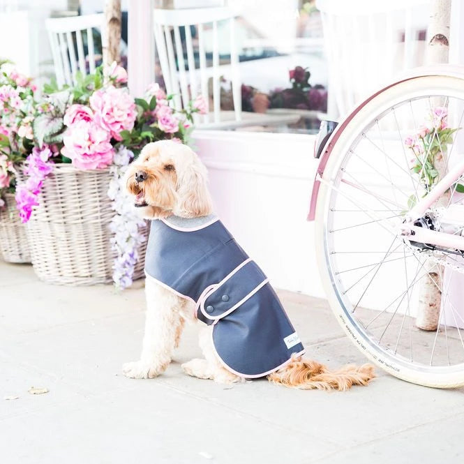 'The Melody' Grey & Pink Dog Coat