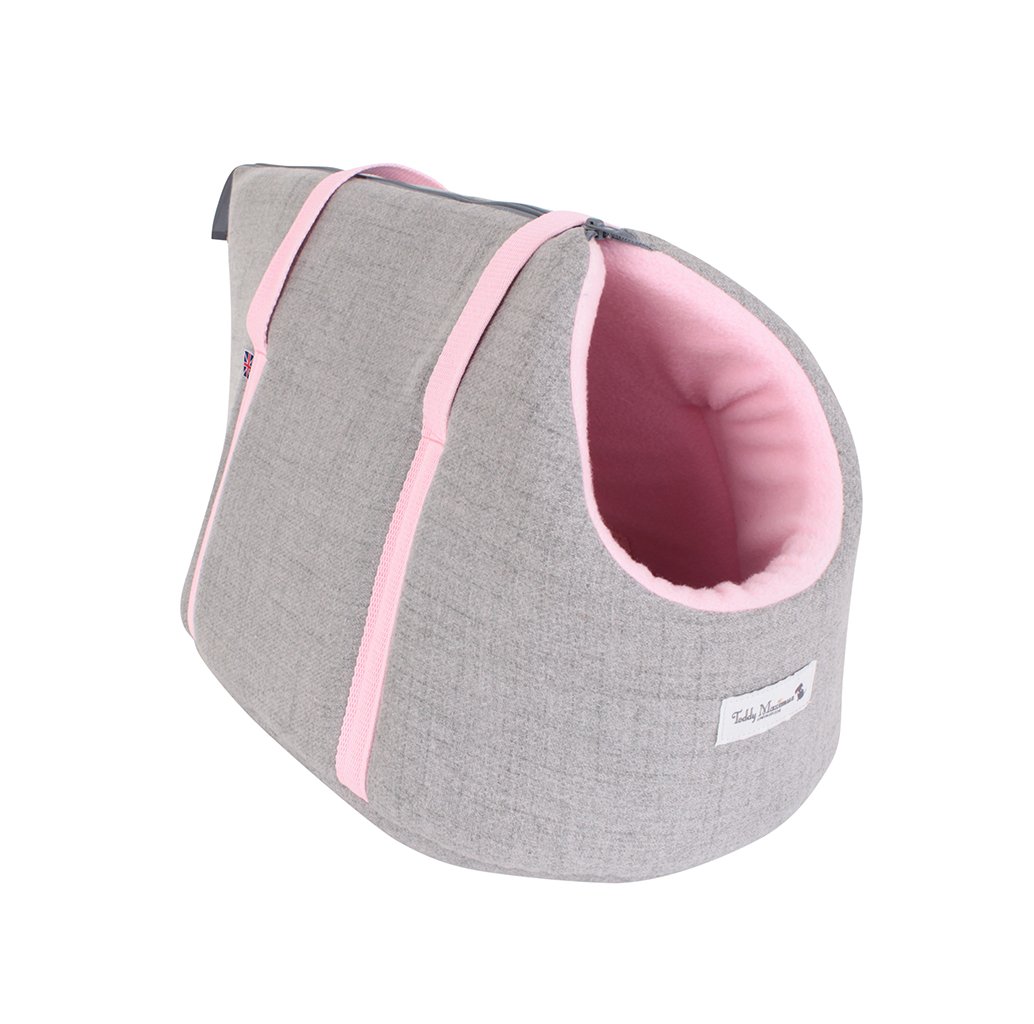 The Melody' Pink & Grey Luxury Dog Carrier– Teddy Maximus