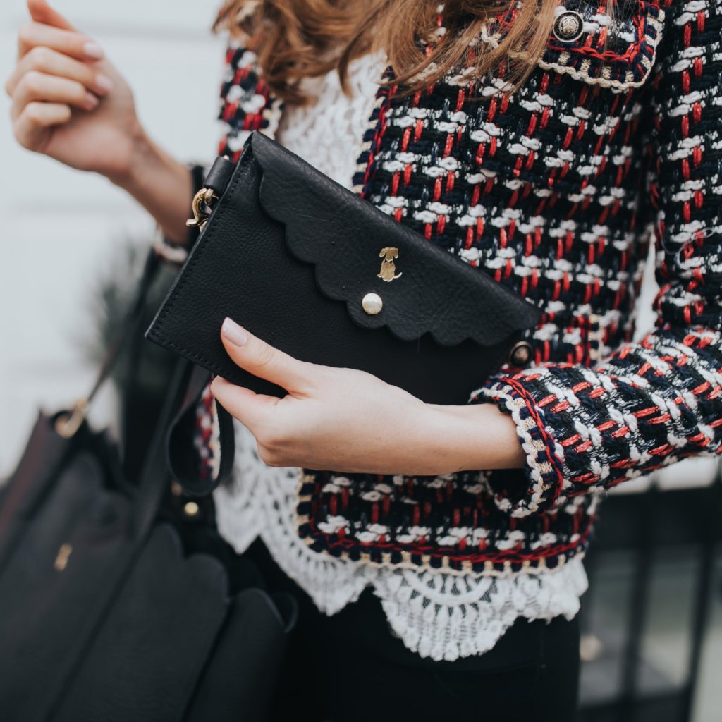 'The Sofia' Scalloped Black Purse
